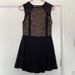 Black and Pinkish Tan Mini Dress
